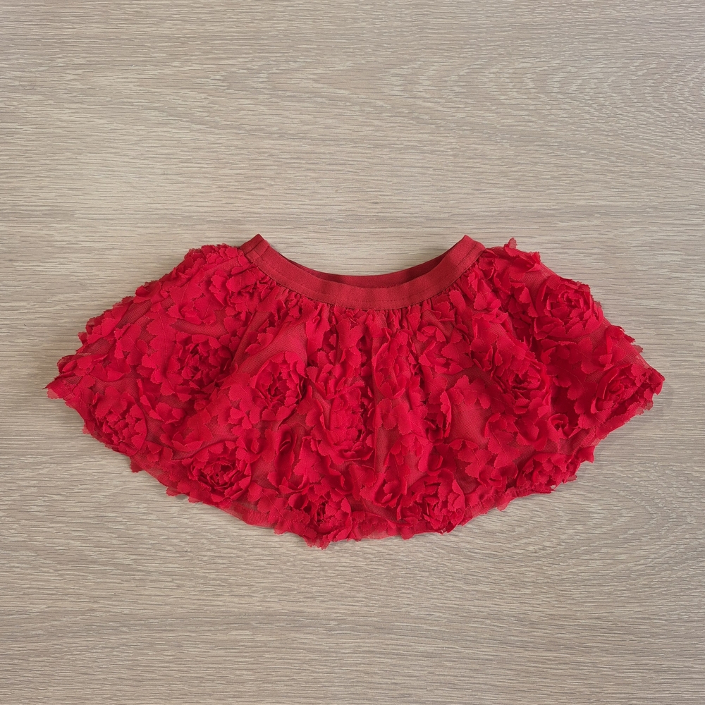 Infant 12-18 Months Red Floral Baby Girl's Skirt